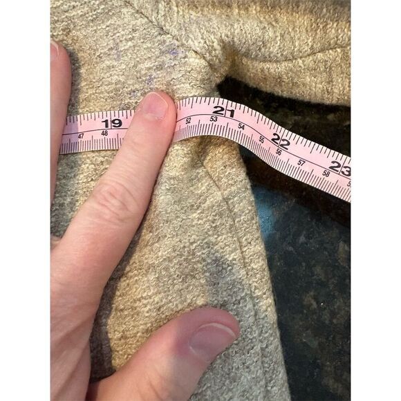 Giesswein Women's Wool Blend Sweater Jacket Size 10 Tan Green Embroidered - Picture 9 of 13